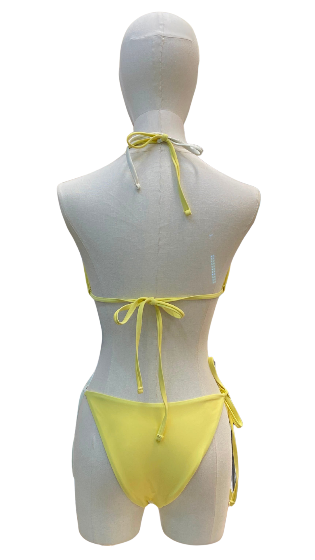 Set bikini bicolor con papaya bordada