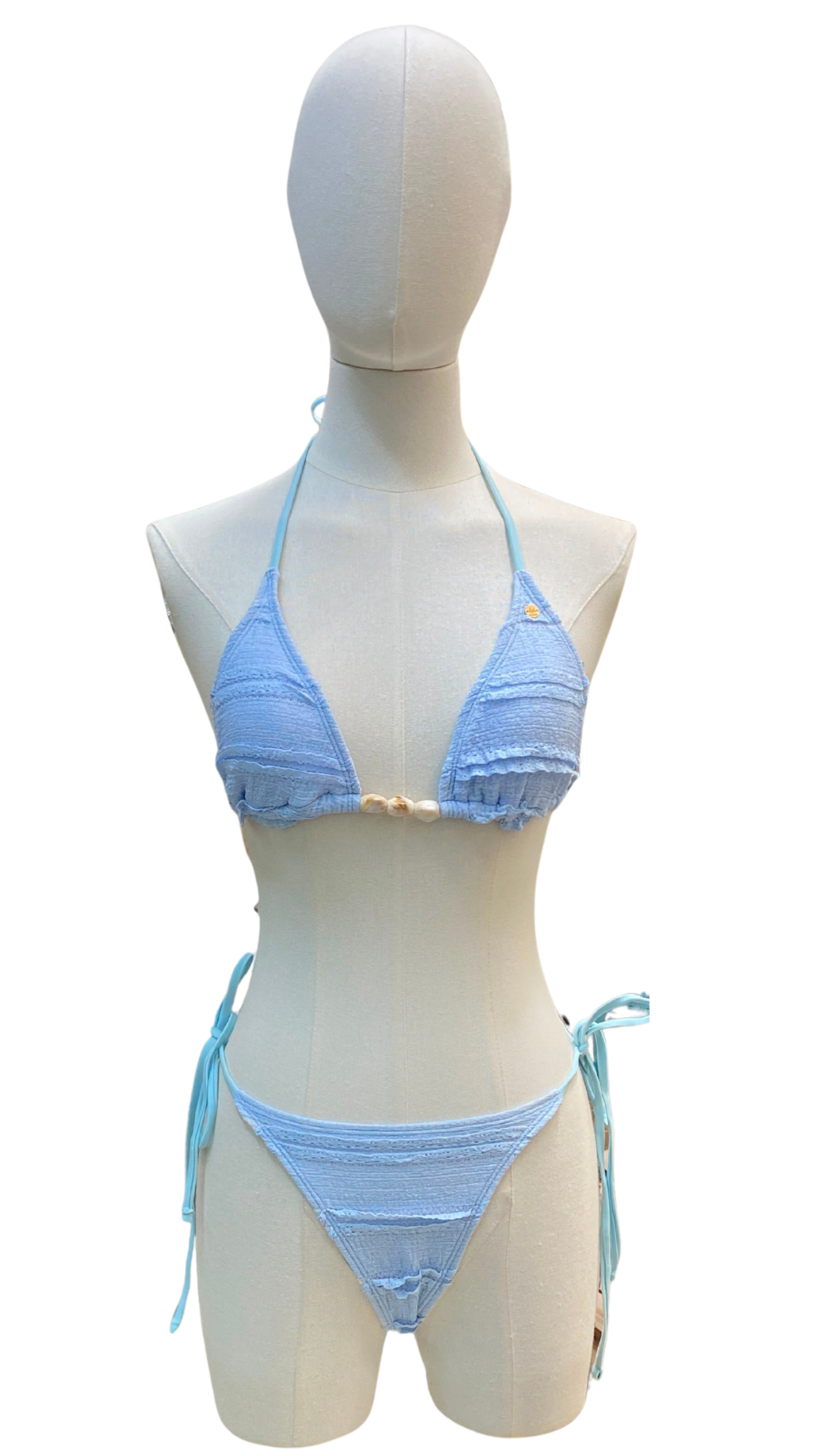 Set bikini completamente ajustable + short de tela fruncida