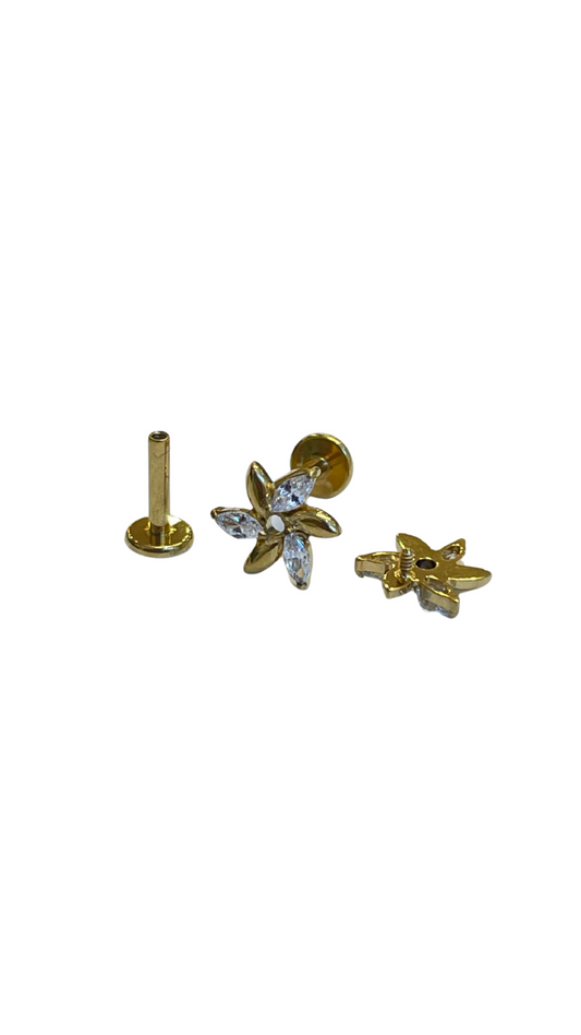 Piercing rosa de los vientos de titanio