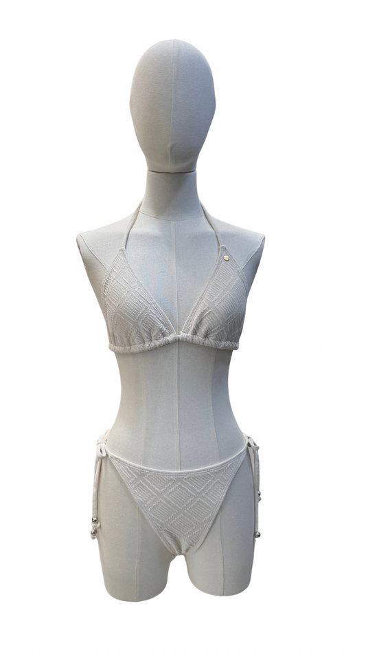 Set bikini de tela con textura