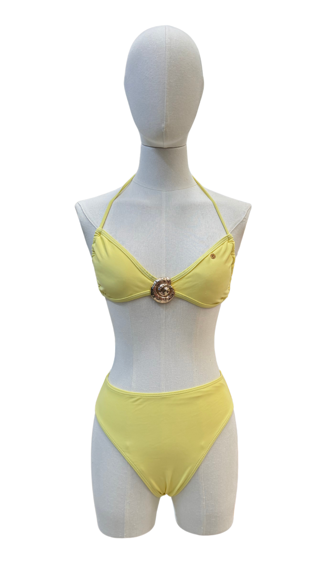Set bikini tiro medio con nautilus dorado