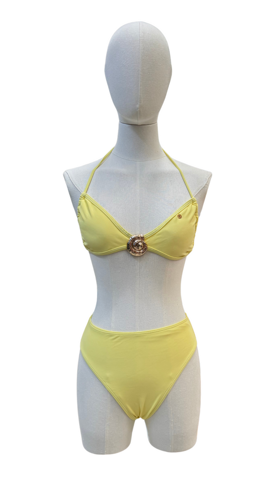 Set bikini tiro medio con nautilus dorado