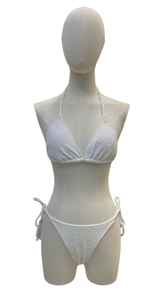 Set bikini completamente ajustable de tela con textura