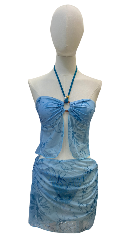 Tankini strapless + pareo corto