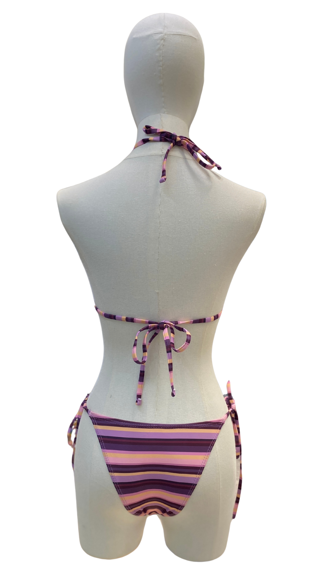 Bikini ajustable con short rayado