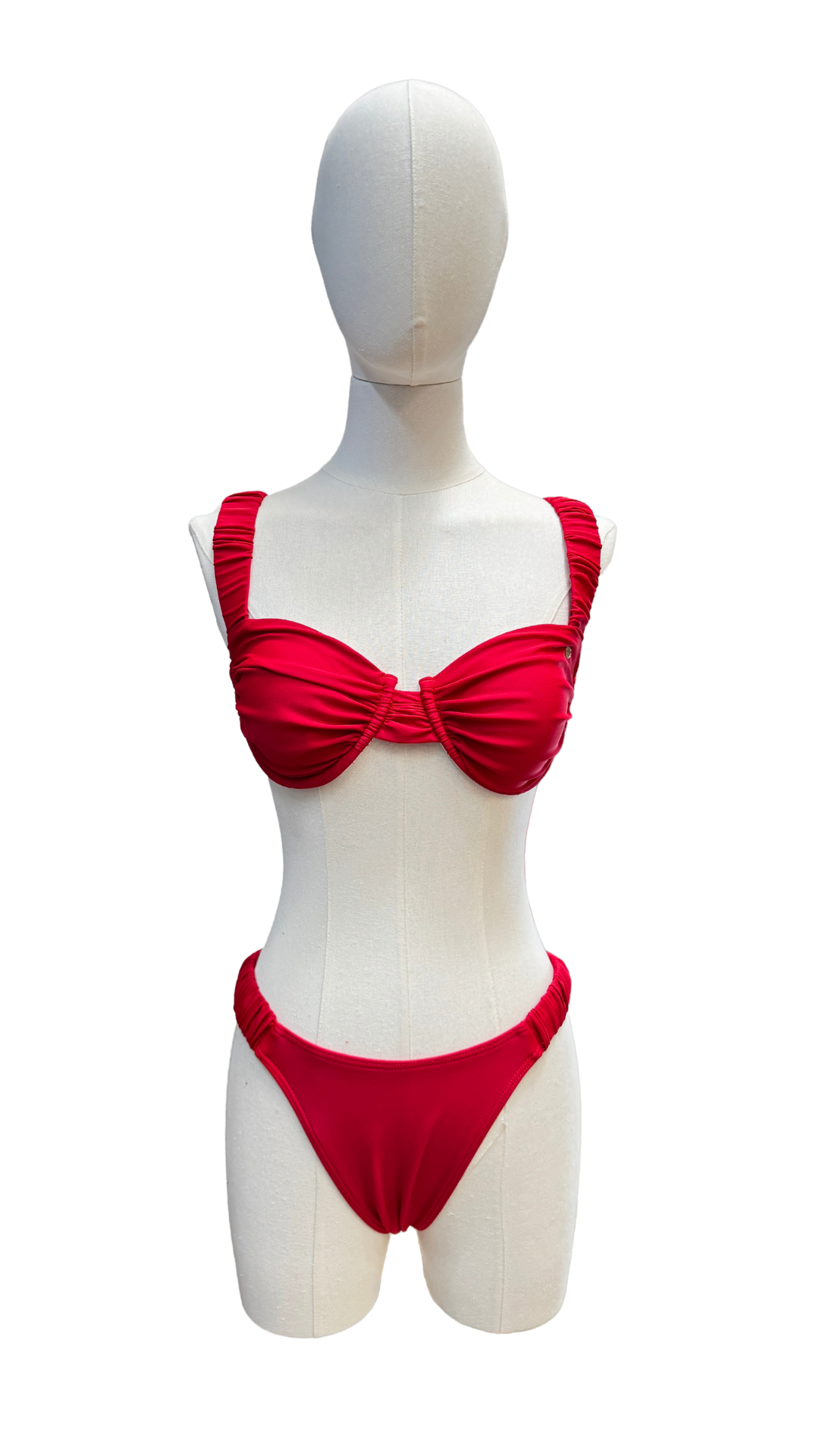 Set bikini con tirantes fruncidos