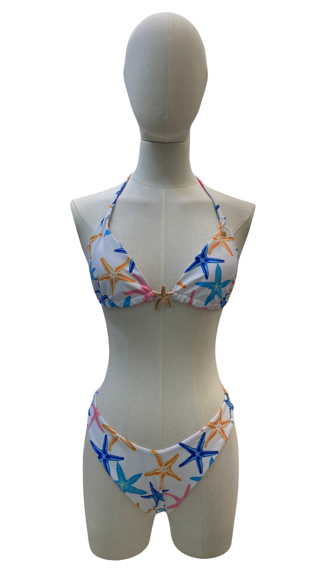 Set bikini estampado de estrellas con estrella dorada