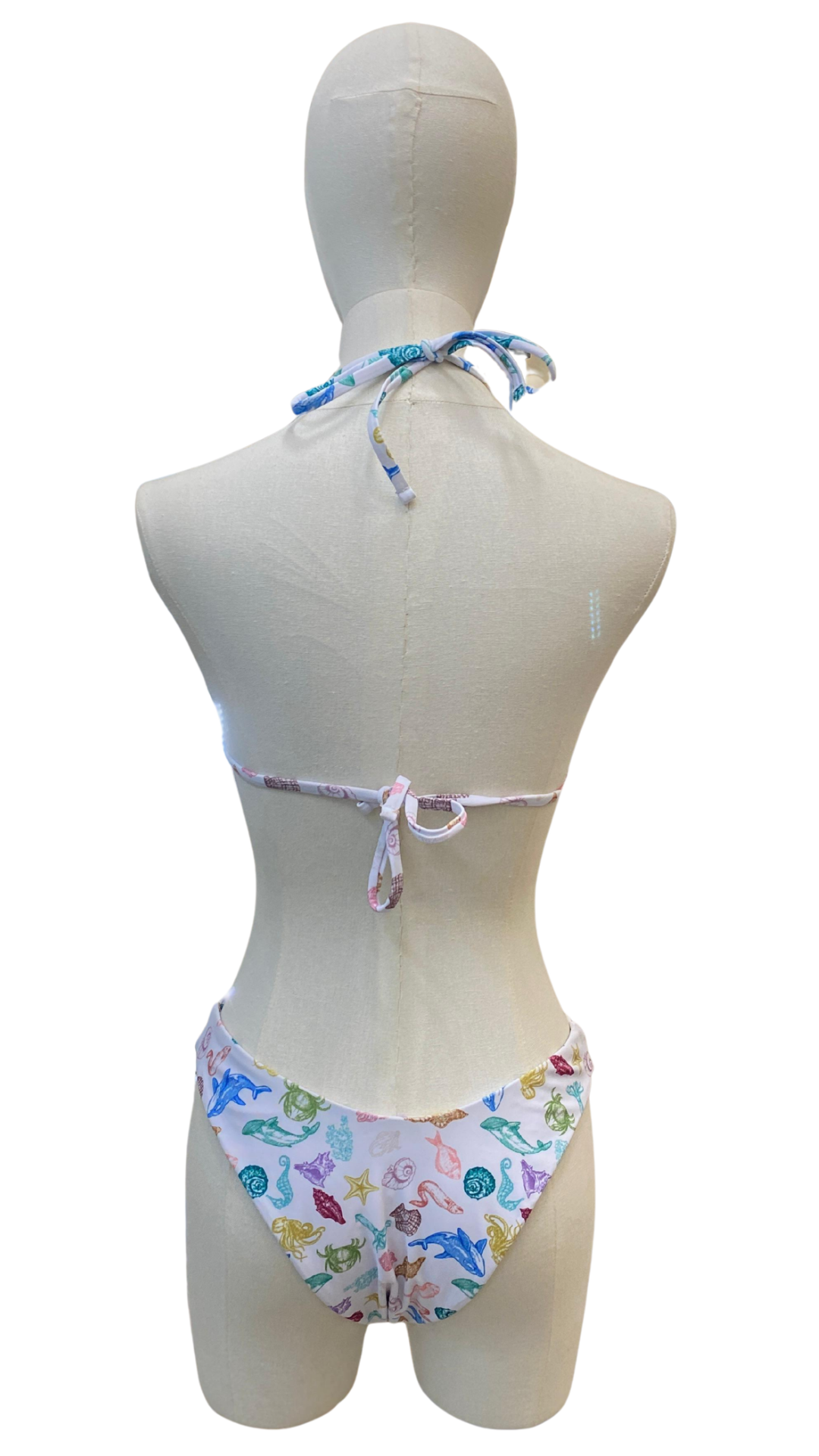 Set bikini blanco de estampado marino