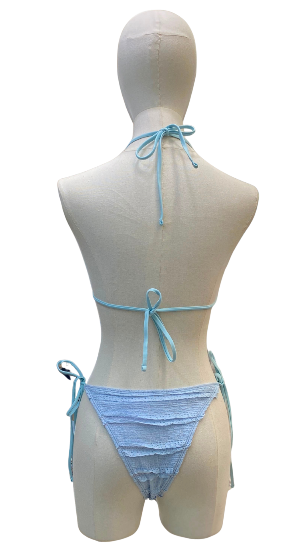 Set bikini completamente ajustable + short de tela fruncida