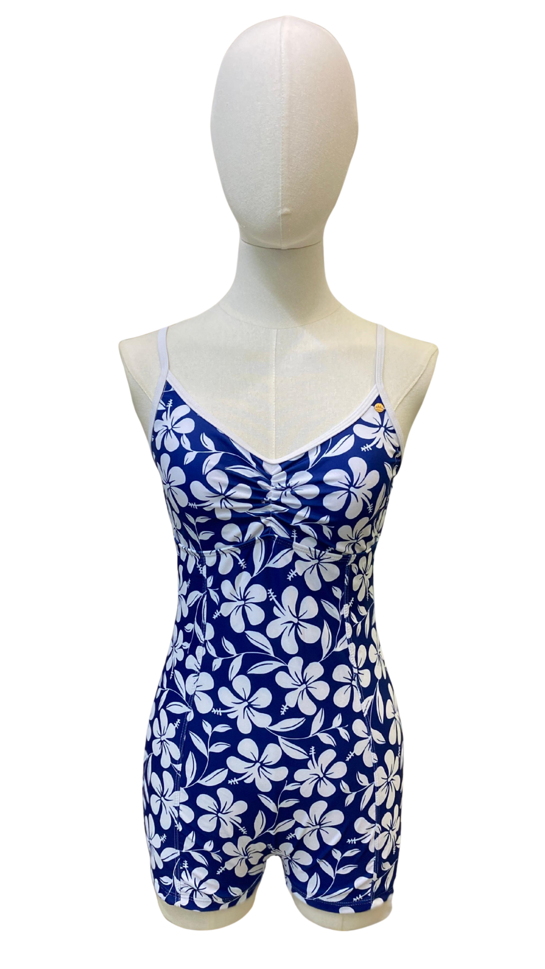 Body surf de short con espalda descubierta estampado tropical