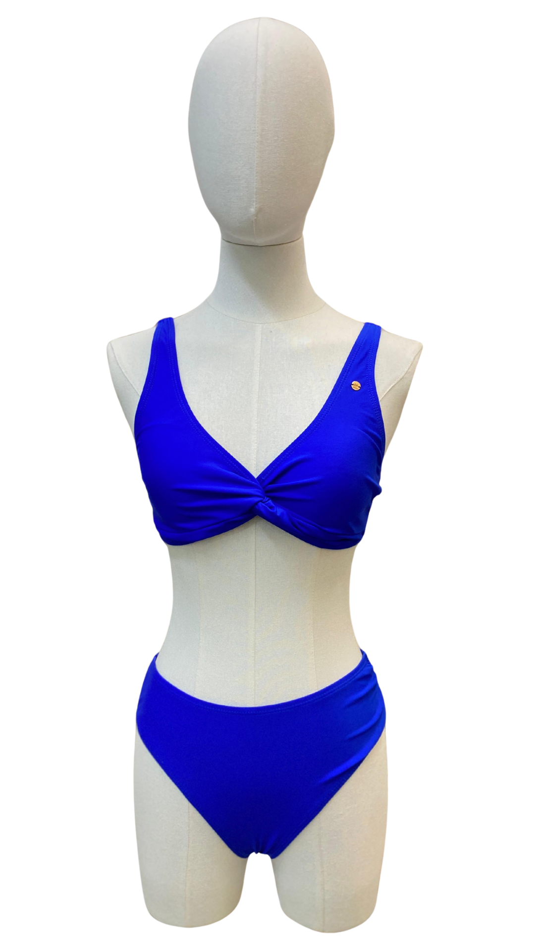 Set bikini de tiro medio, top con nudo