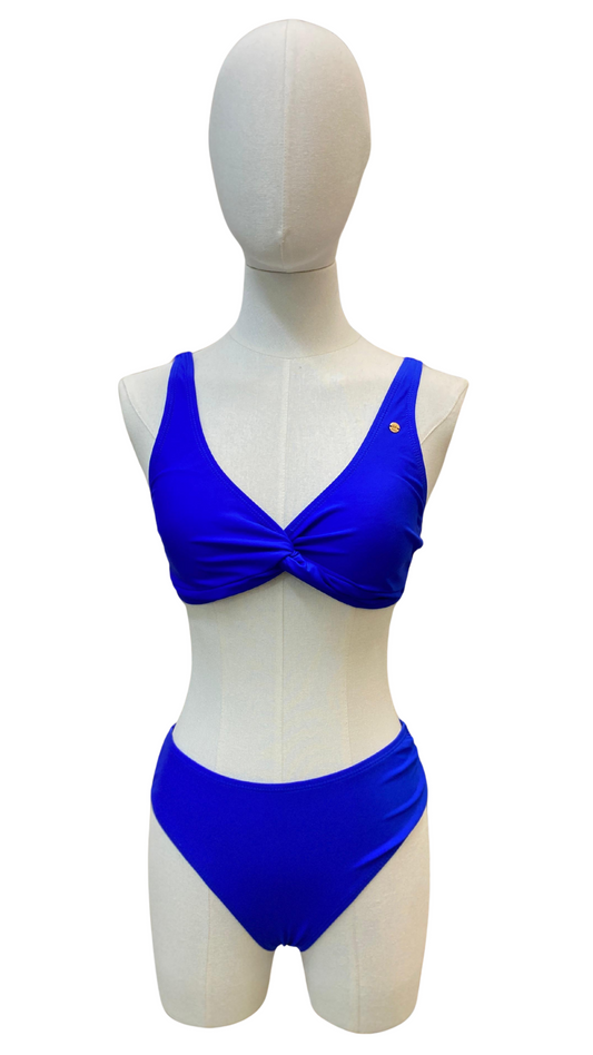 Set bikini de tiro medio, top con nudo