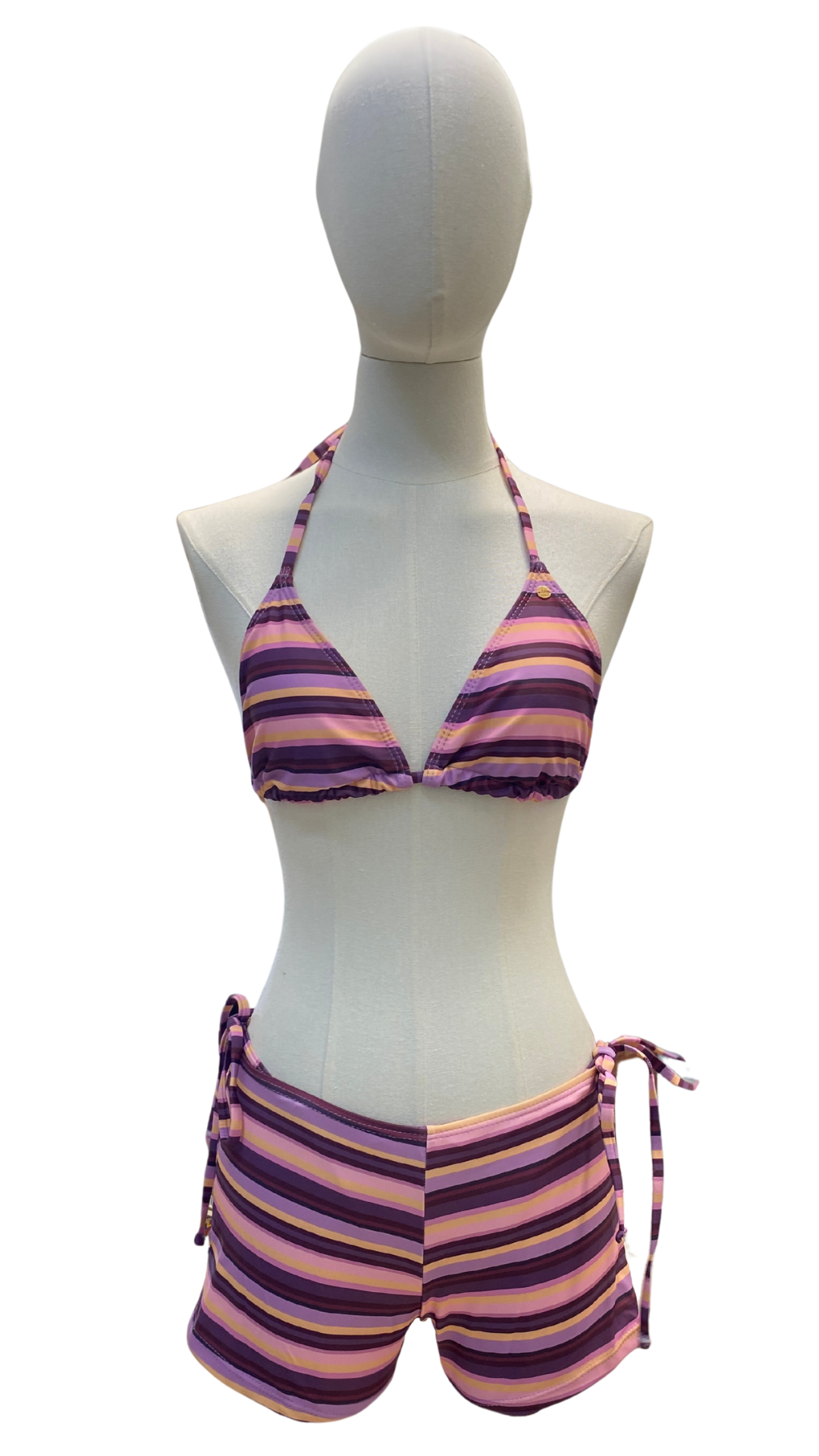 Bikini ajustable con short rayado