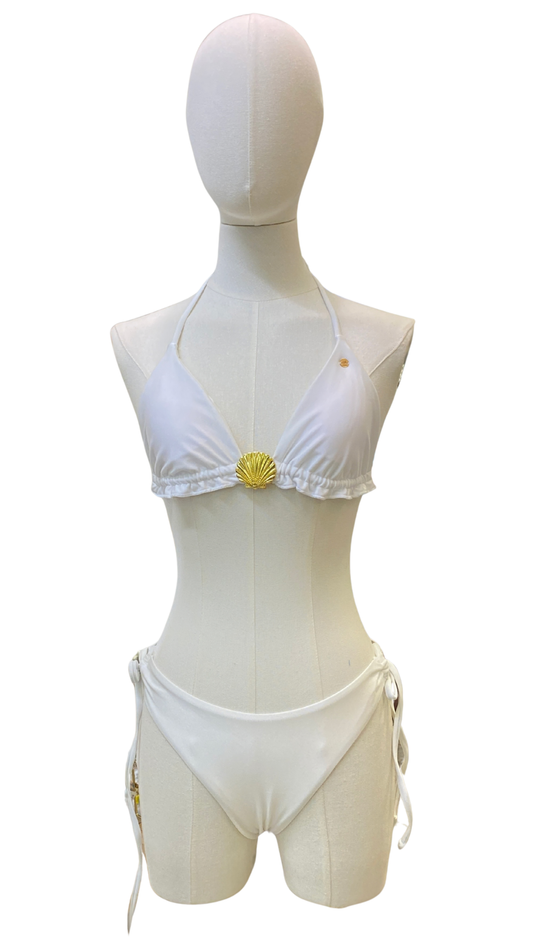 Set bikini con concha dorada