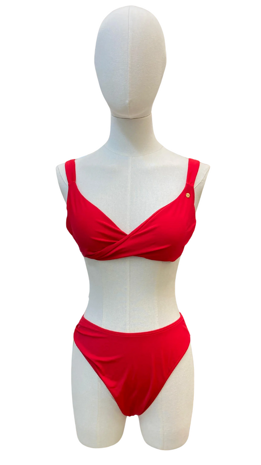 Set bikini de tiro medio con nudo