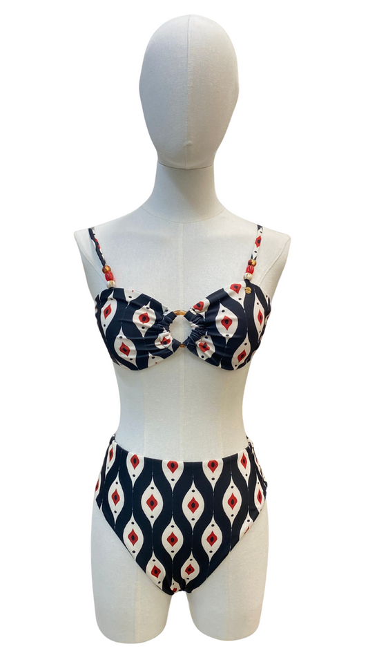 Set bikini de tiro alto estampado