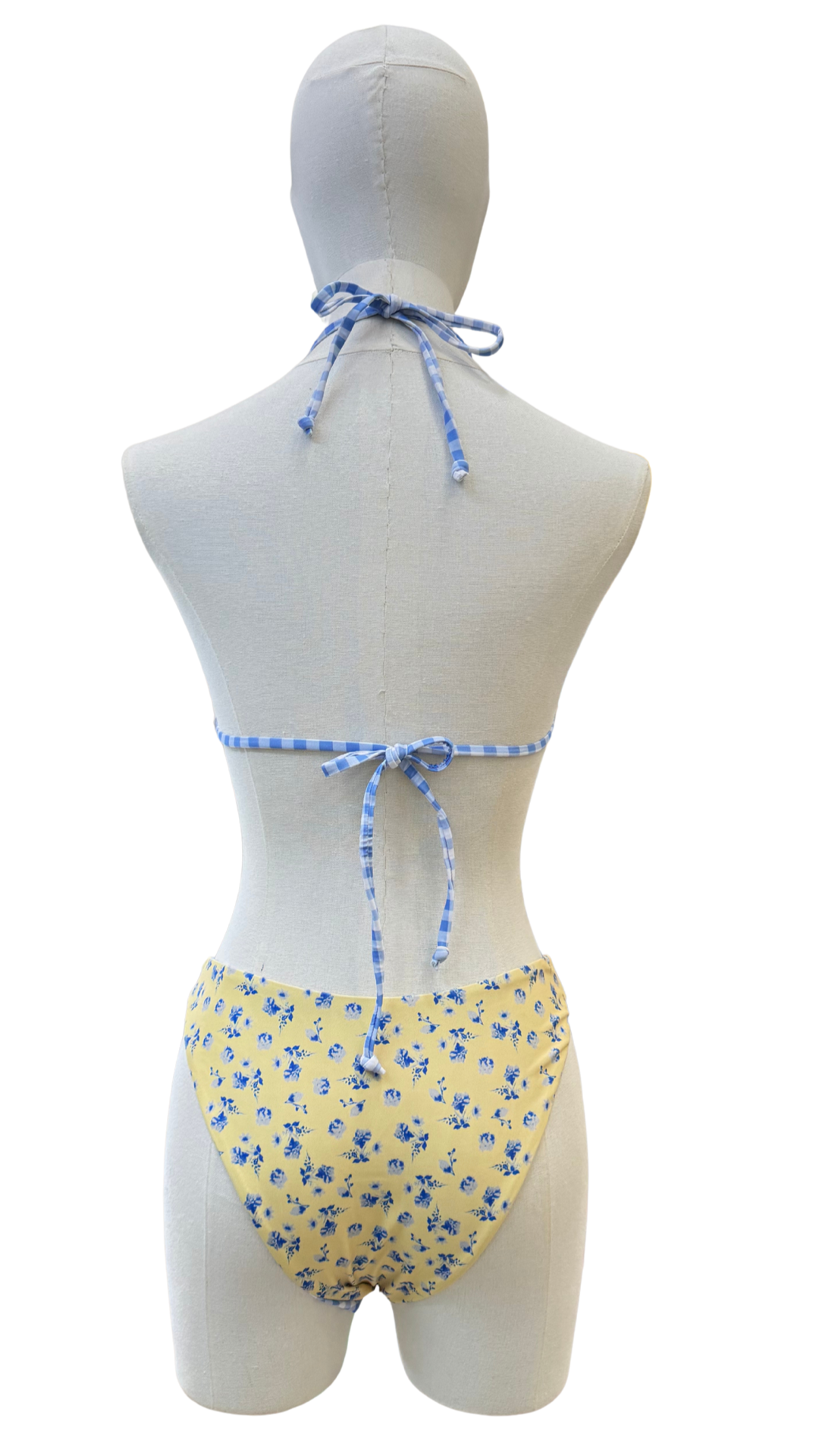 Set bikini doble vista florecitas y cuadros