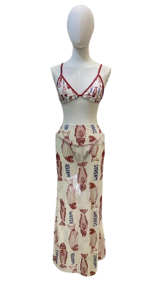 Set bikini completamente ajustable + pareo largo