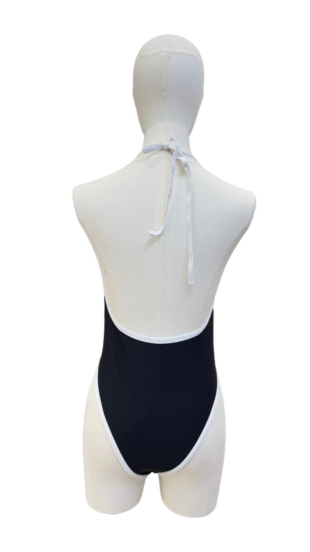 Bañador halter negro con blanco