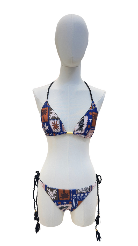 Set bikini colombiano de estampado tropical