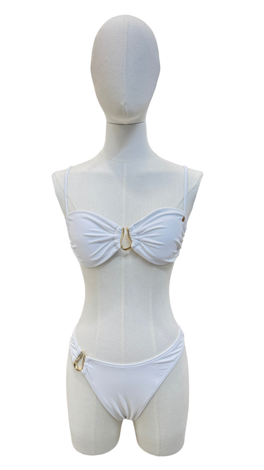Set bikini con detalles dorados