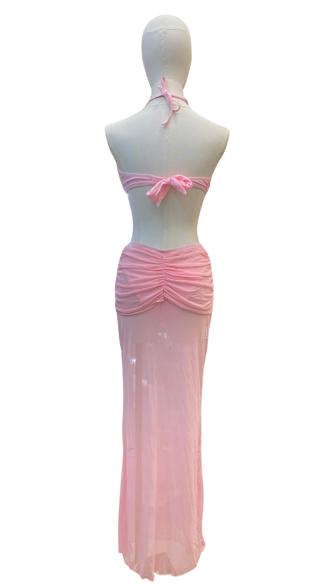 Set bikini strapless + pareo largo corte sirena