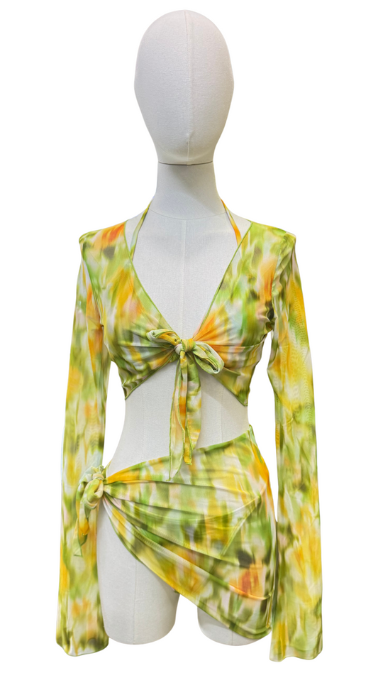 Set bikini tie dye + top + pareo