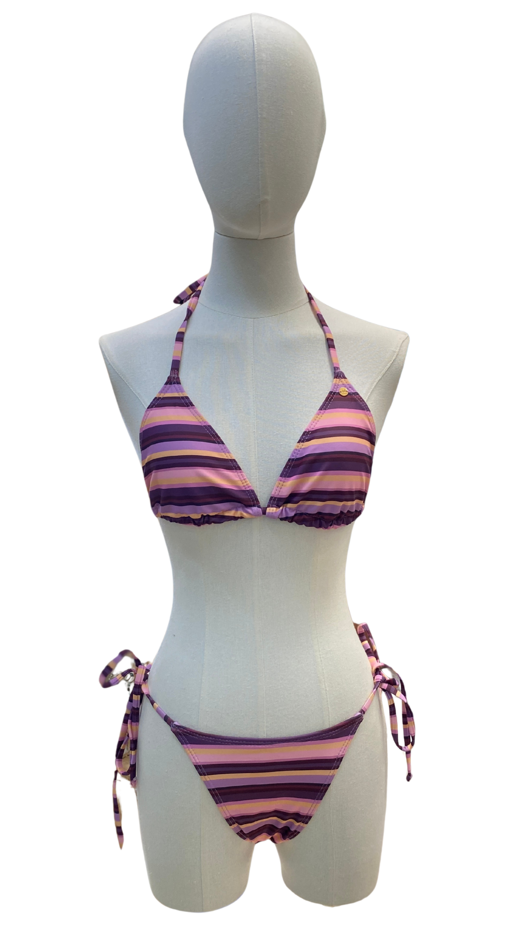 Bikini ajustable con short rayado