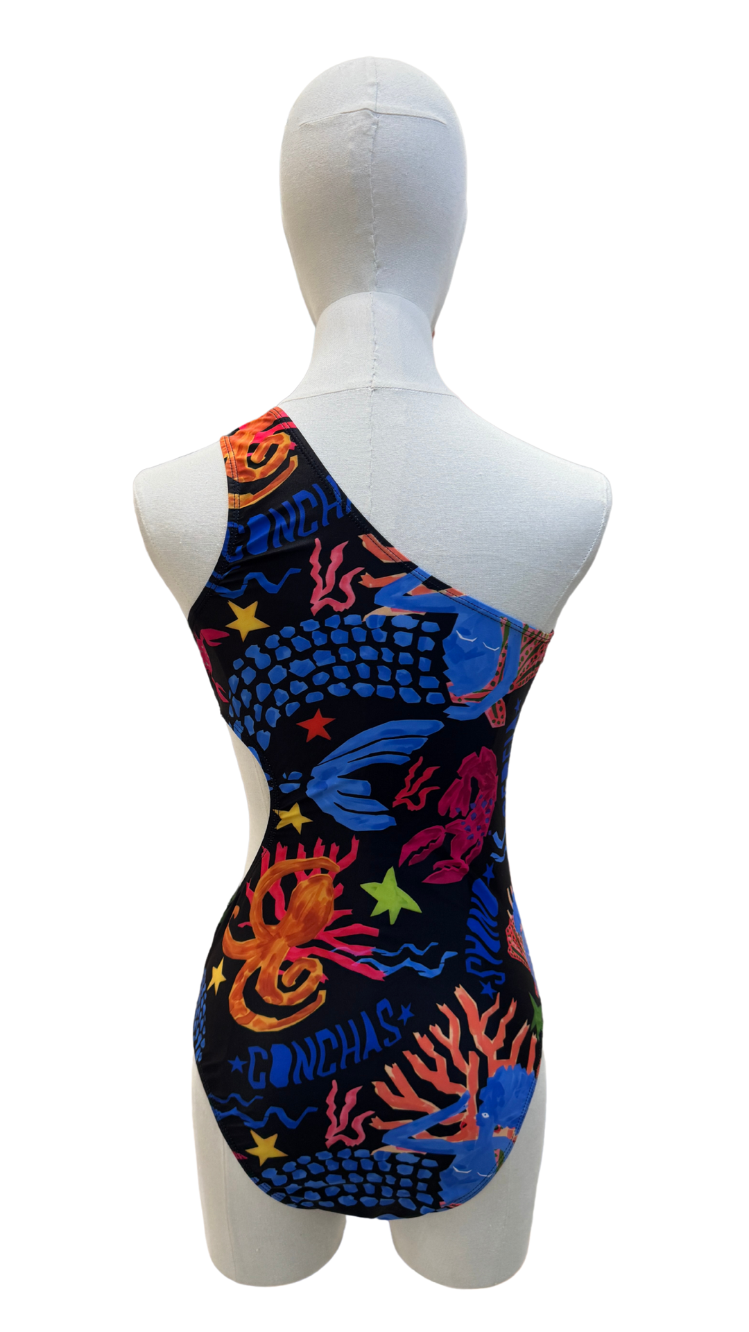 Bañador asimétrico estampado de sirena