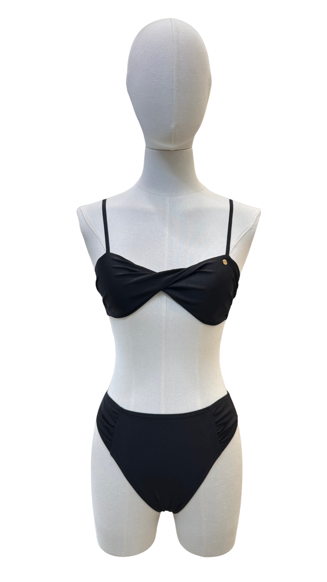 Set bikini de tiro alto con top cruzado