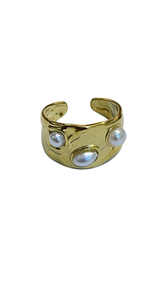 Anillo tres perlas